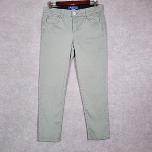 Democracy Pants Womens 10 Sage Green Elastic Waist Skinny